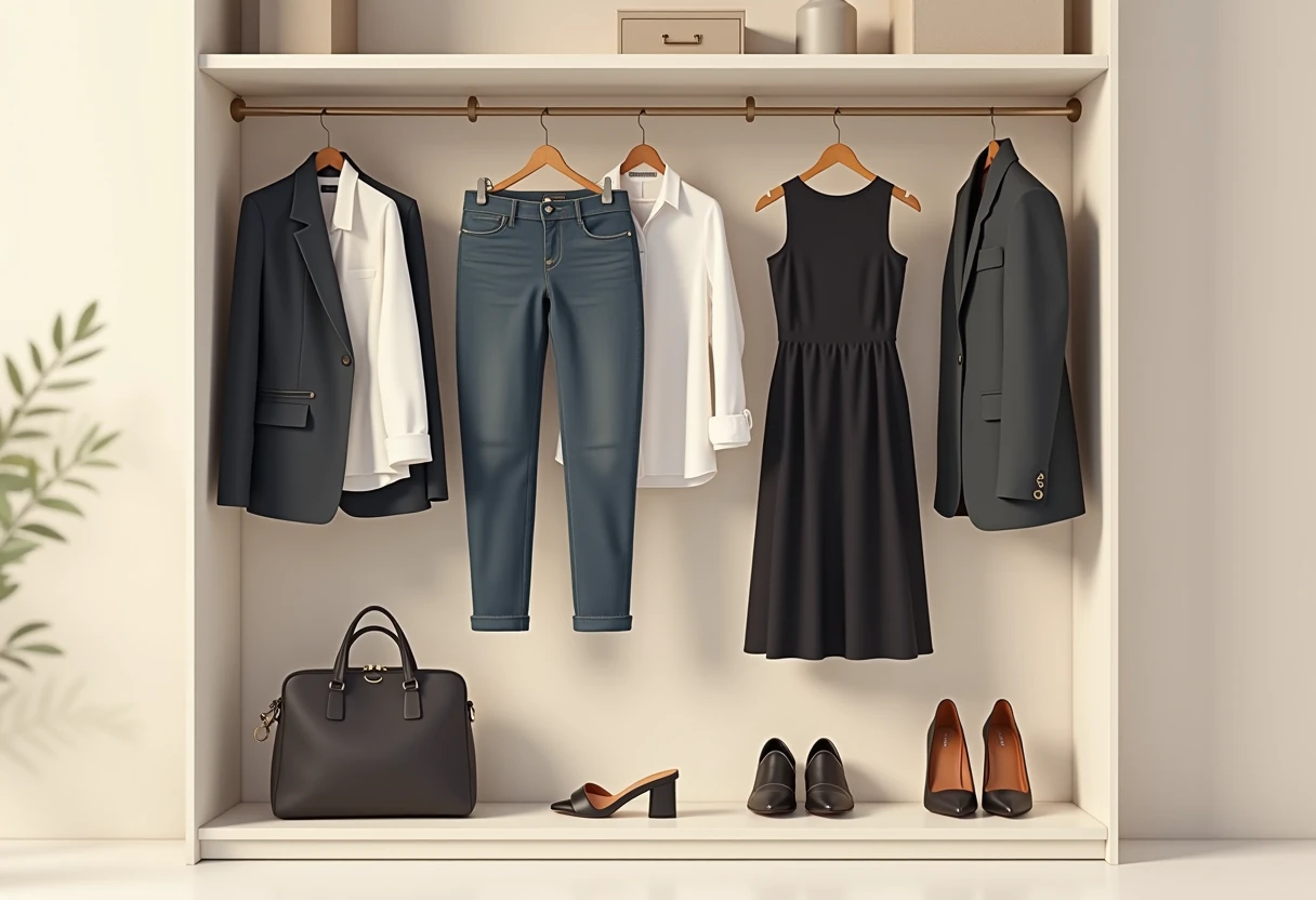 Uniwersalne elementy garderoby w szafie kapsułowej